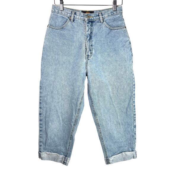 Vintage Route 66 Ultra High Waisted Relaxed Fit Crop Jeans - Picture 1 of 11